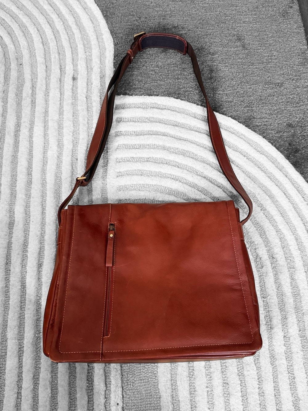 Unisex Visconti Vintage Brown 100% Genuine Leather Messenger Bag - laptop Bag